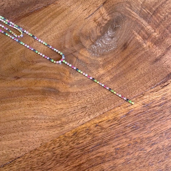 Baublebar Gold Tennis Necklace with Colorful Gemstones - Picture 6 of 8